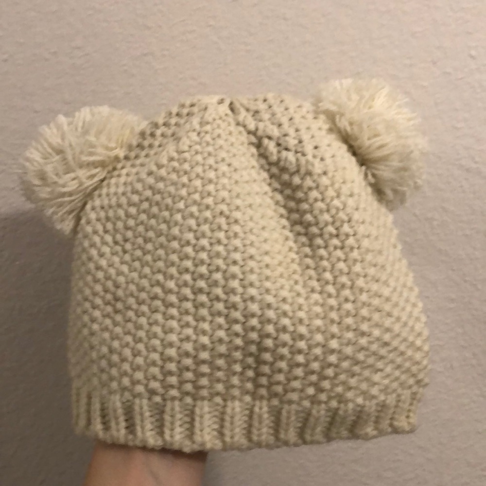Double puff ball knit hat